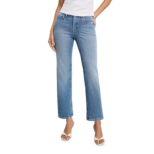 Women's GOOD AMERICAN Soft Tech Good Legs Straight Jeans | Scheels Sports