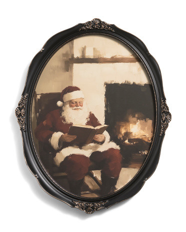 20x25 Santa Reading Book Oval Wall Art | TJ Maxx