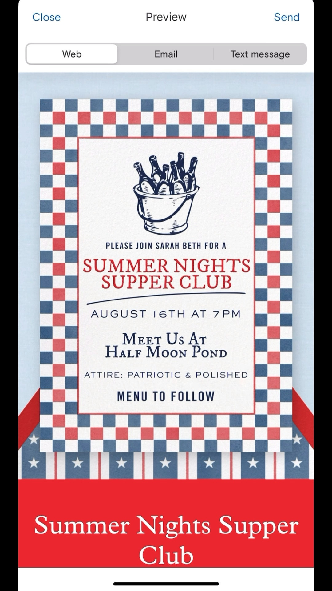 it’s time to plan my next dinner party - the tomato girl summer party was such a hit in real life & on socials!

This year more than ever the “Americana” summer has been trending - while I am not one to follow all of the trends, this is a vibe I can get behind. So for my “summer nights supper club” I wanted to go in a red white & blue direction. This theme would be perfect if you are celebrating big this Labor Day too! 

I’m incorporating reds for high summer, and allllll of the gingham picnic pieces as well. Think elevated backyard BBQ. I told the girls to dress “patriotic & polished” and I can’t wait to share the menu I have been planning for months! Follow me to see help me pick table linens & finalize the menu next week! 



#LTKfoodie #LTKHome #LTKstorytime