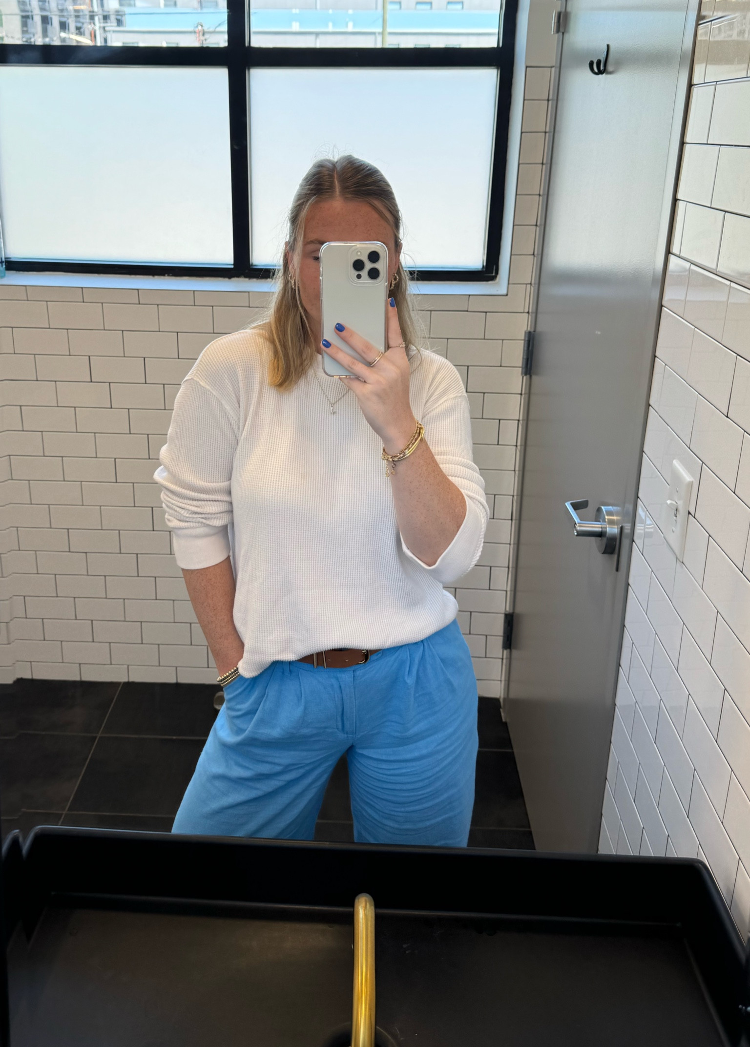 The most fun work pants and a comfy sweater for a casual Thursday outfit! Wearing a size 2 in pants and Small in sweater! Also wearing my favorite (and only) Golden Goose sneakers!

#LTKWorkwear #LTKFindsUnder100 #LTKStyleTip