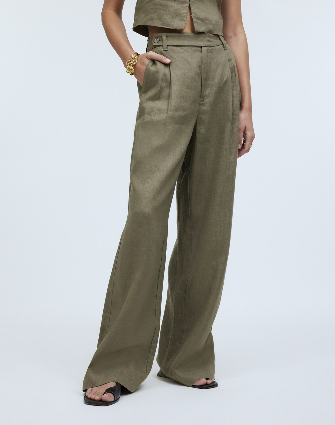 The Harlow Wide-Leg Pant in 100% Linen | Madewell