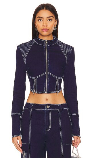 Cole Jacket in Dark Blue | Revolve Clothing (Global)