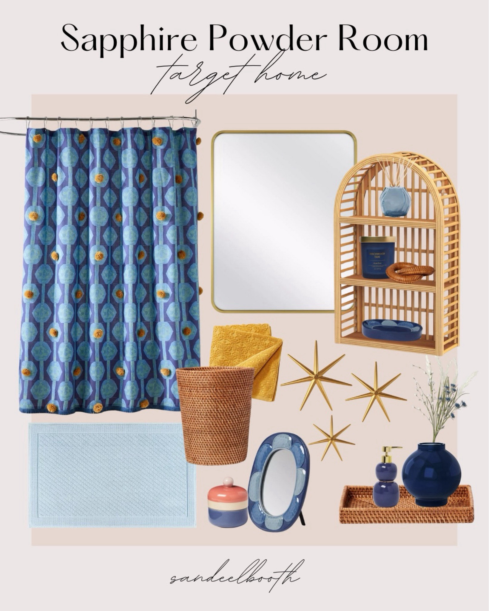 Target blue and gold bathroom decor 🩵💛 

Rattan bathroom, target home decor, small bathroom decor, affordable home decor 

#LTKxTarget #LTKfindsunder50 #LTKhome