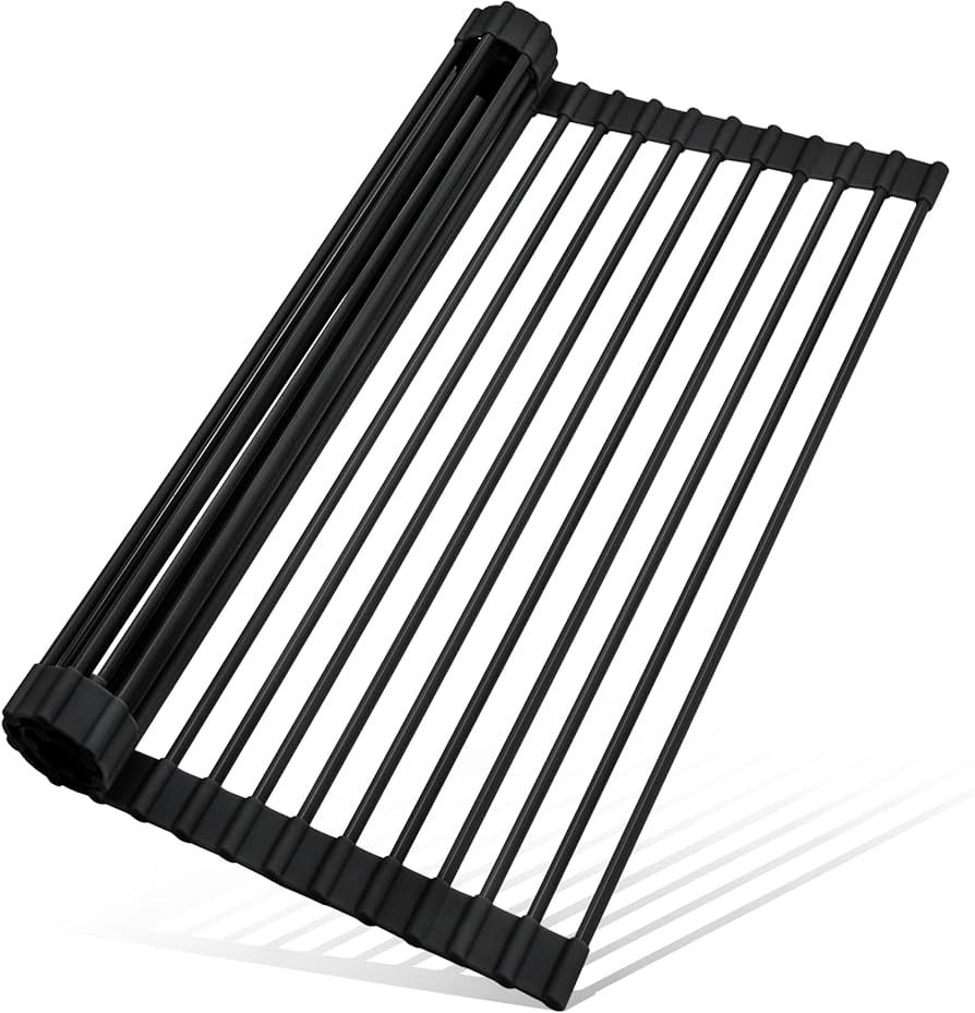 MERRYBOX 20.5" x 13" Roll Up Dish Drying Rack Silicone Wrapped Over The Sink Dish Drying Rack Mul... | Amazon (US)