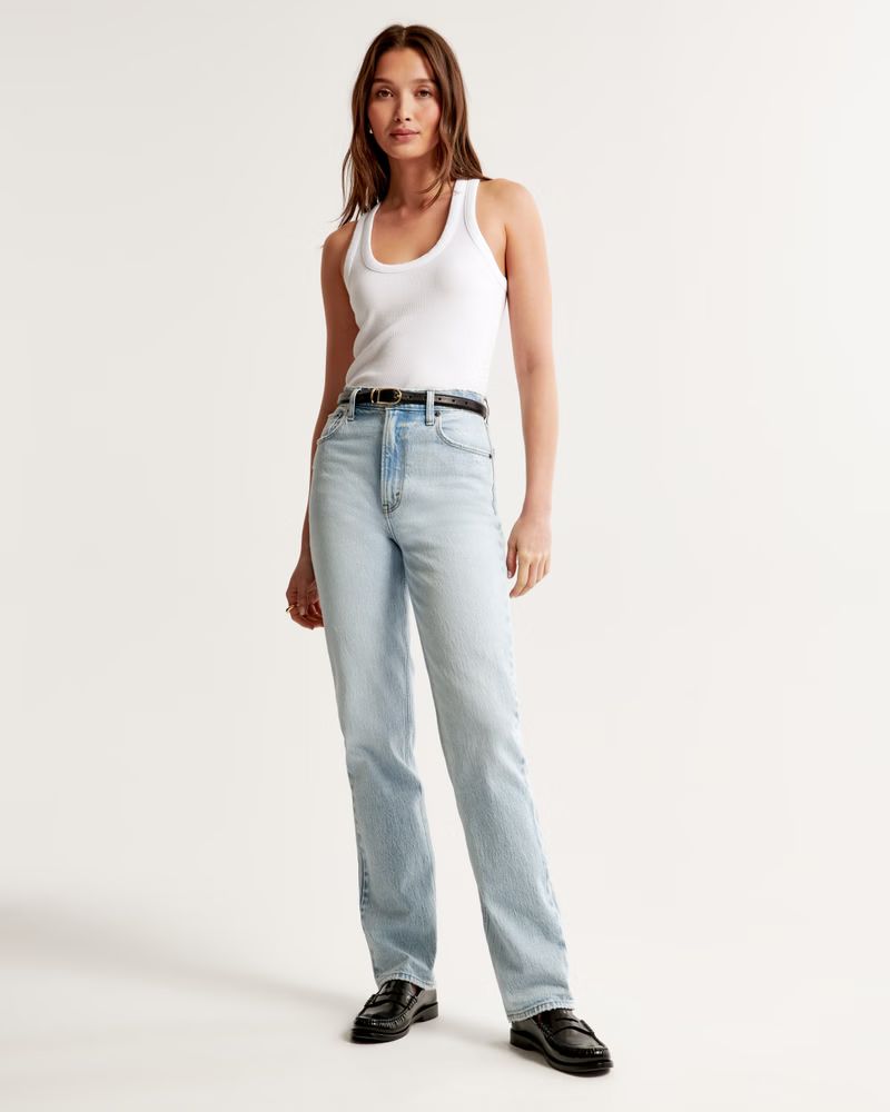 Women's Ultra High Rise 90s Straight Jean | Women's Bottoms | Abercrombie.com | Abercrombie & Fitch (US)