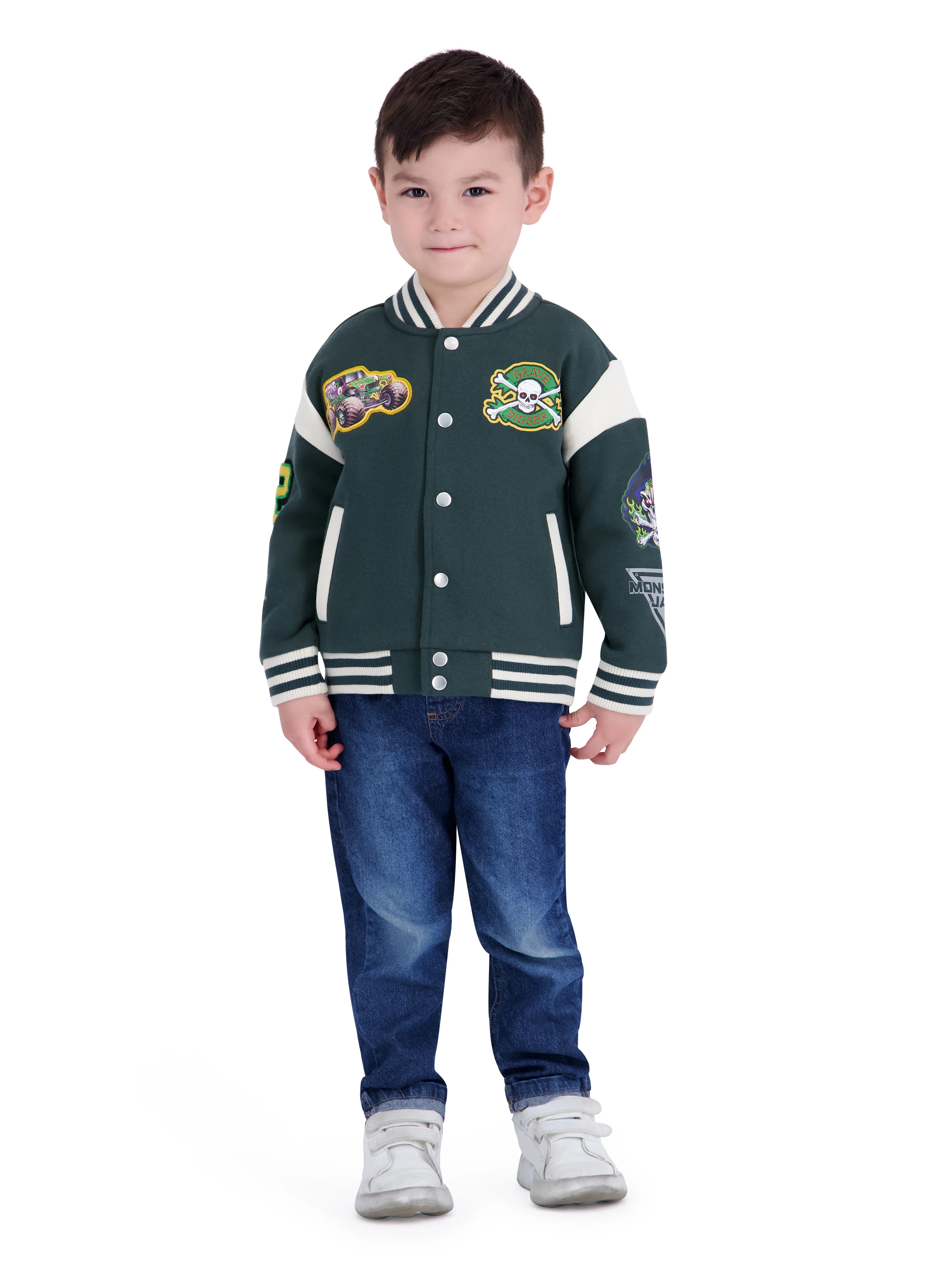 Monster Jam Toddler Boy Bomber Jacket, Sizes 12M-5T | Walmart (US)