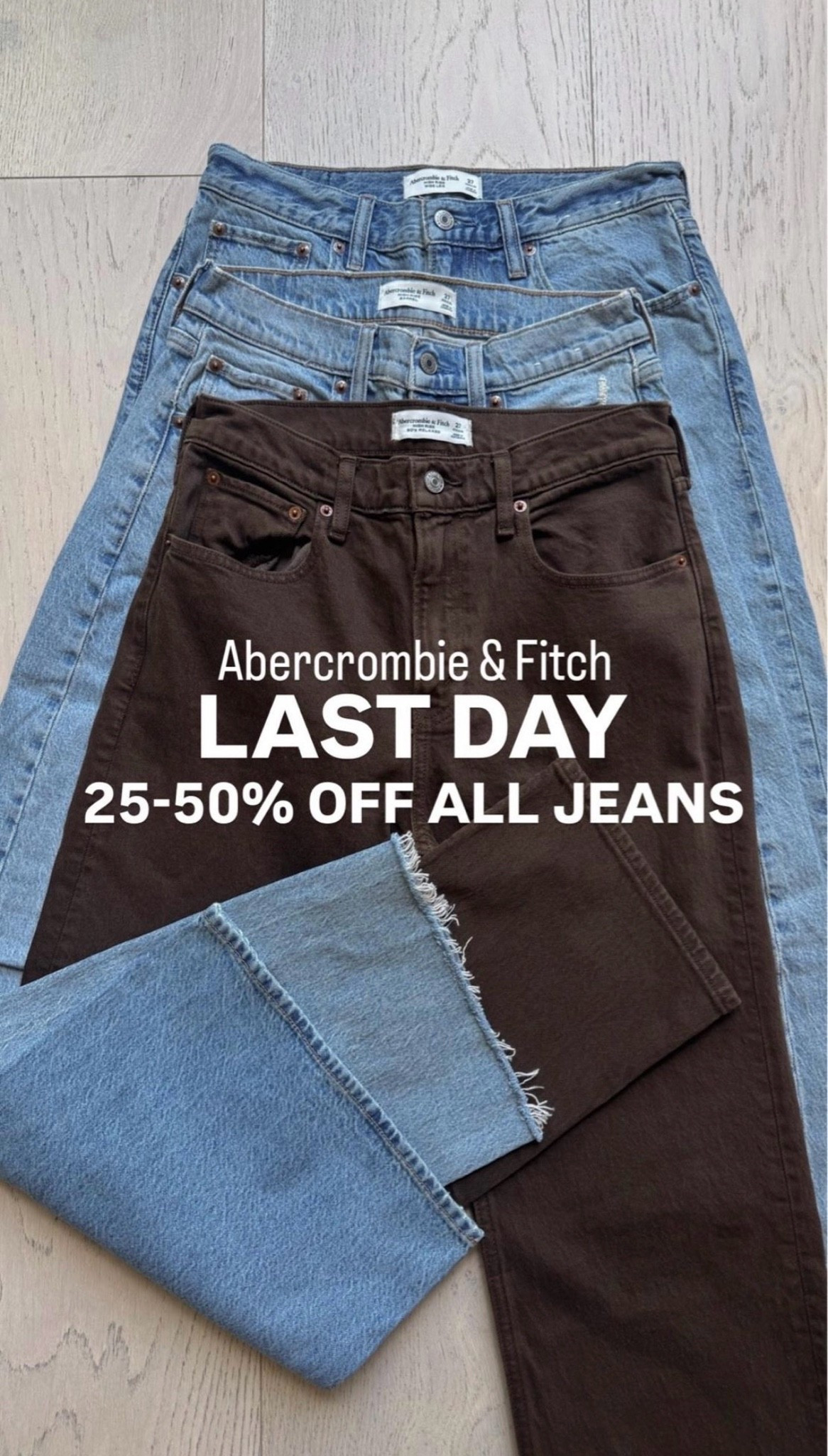 🤍 25-50% off my favorite new fall jeans from @abercrombie

Use code: DENIMAF at checkout for extra 15% off

#LTKdayinmylife #LTKgrwm #LTKootd