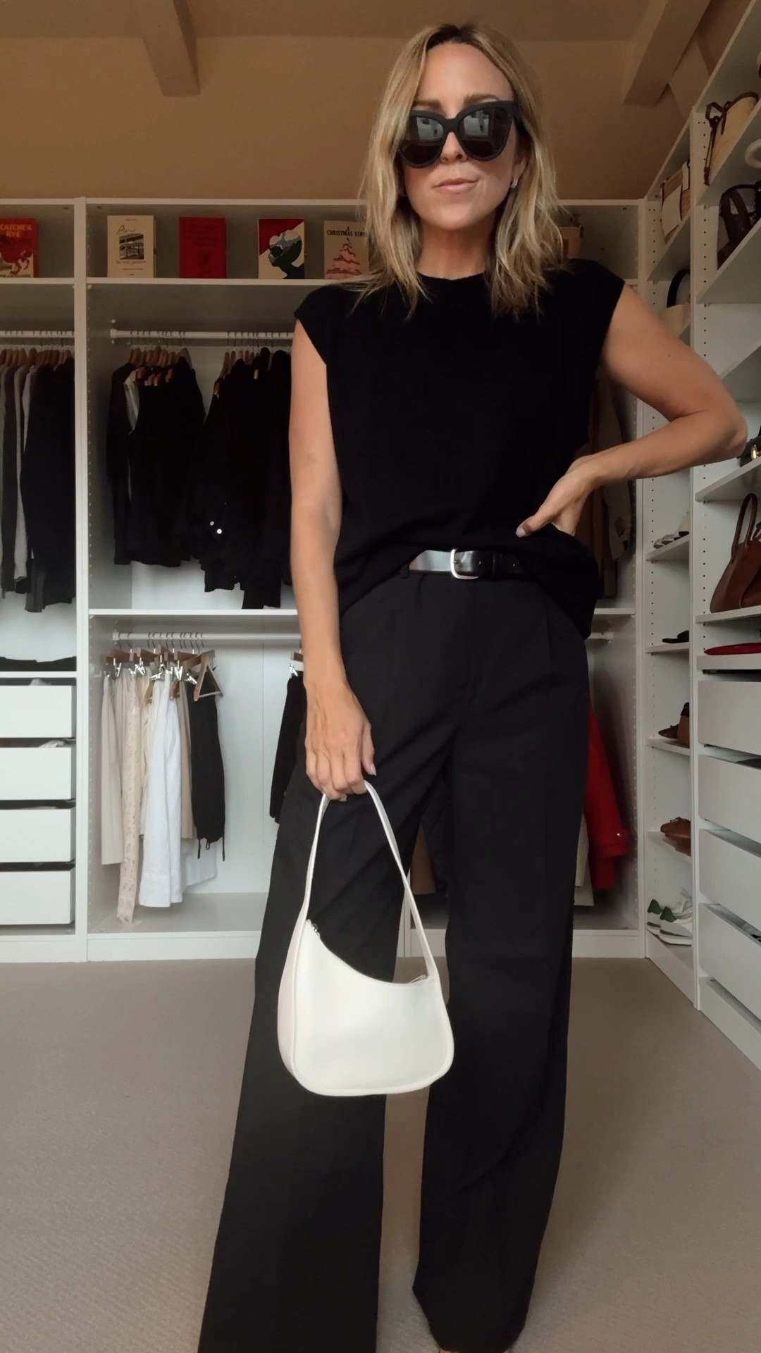 Girls night out for a low key dinner. I went with a relaxed grandpa sweater to carry because I'm always cold at the dinner table. 

#LTKOver40 #LTKSeasonal