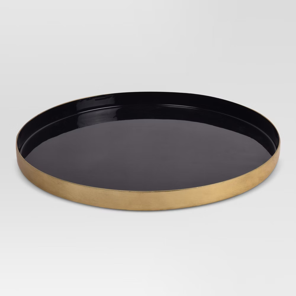 Enameled Decorative Tray - Black/Gold - Project 62 | Target