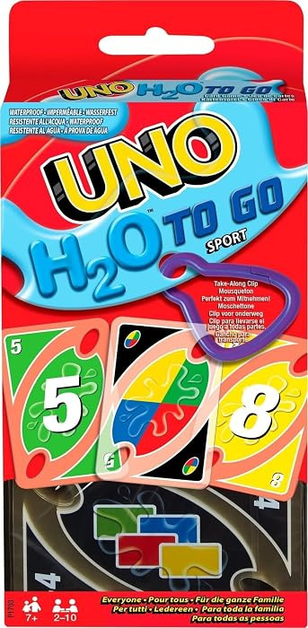 Mattel Games UNO H2O to Go, UNO Kartenspiel f\u00fcr die Familie, UNO wasserfest und zum Anh\u00e... | Amazon (DE)