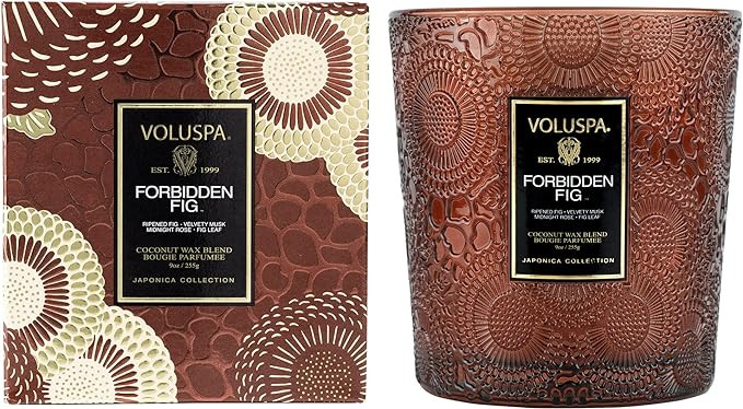 Voluspa Forbidden Fig, Classic Boxed Candle, 9 oz, 60 Hour Burn Time, All Natural Wicks and Cocon... | Amazon (US)