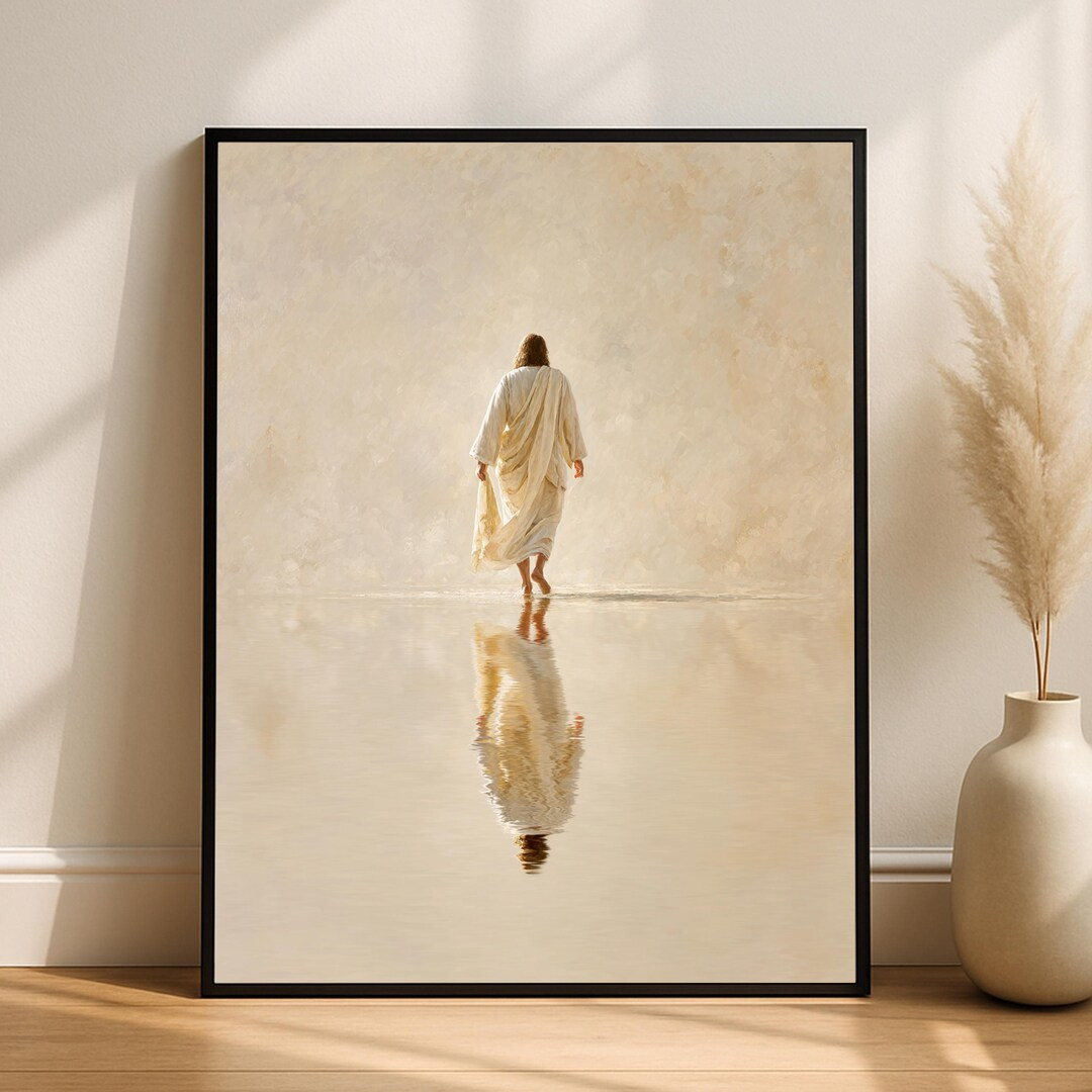 Jesus Walking on Water Minimalist Wall Art | Christian Digital Download | Faith-Based Printable D... | Etsy (US)