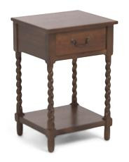16x14x24 Single Drawer End Table With Twisted Legs | TJ Maxx