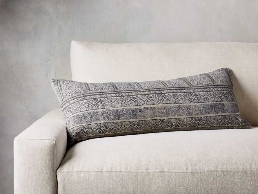 Charcoal-Embroidered Antique-Print Oversized Lumbar Pillow | Arhaus