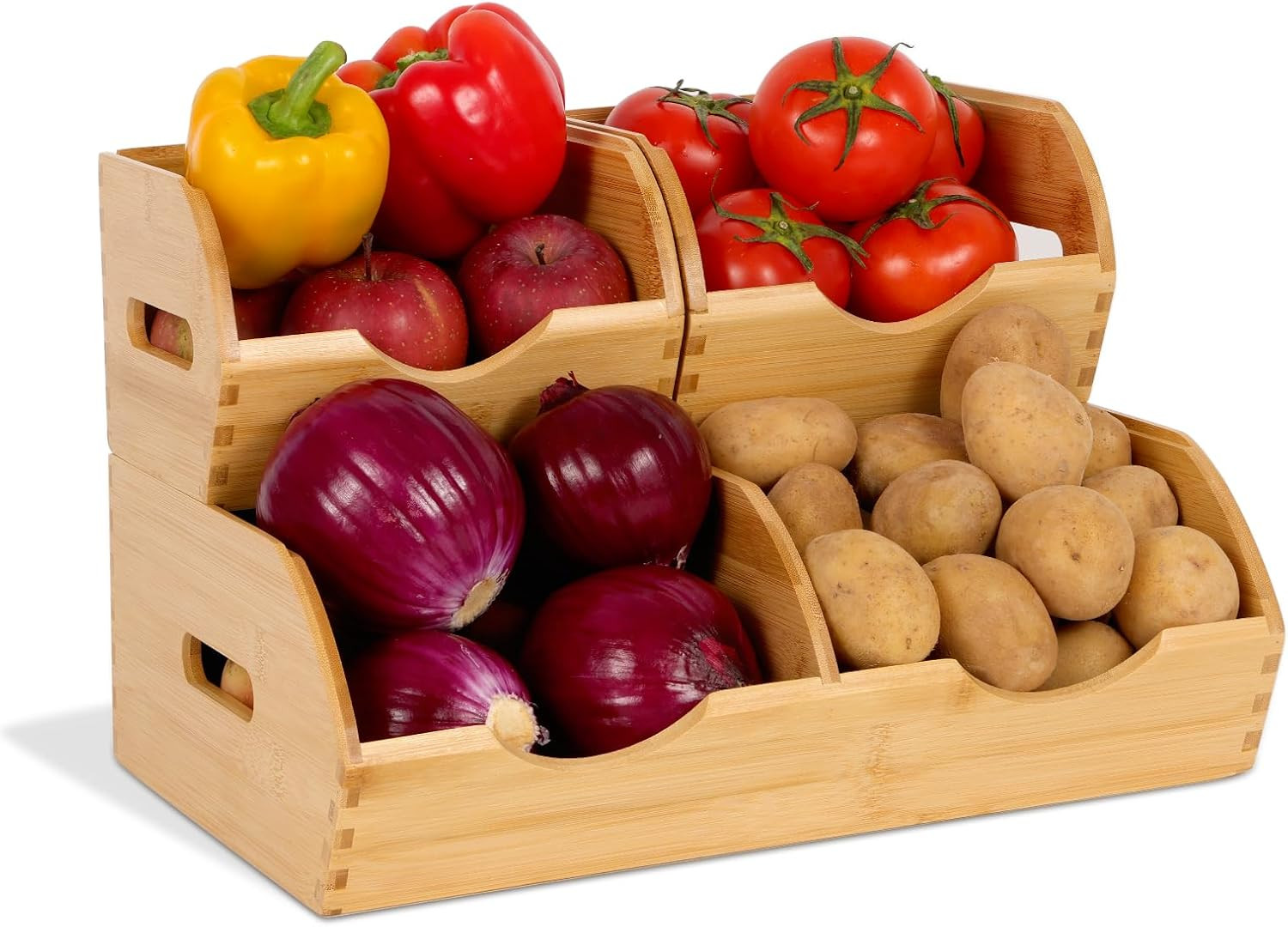 Bamboo Pantry Storage Bins,Fruits and Vegetables Basket | Amazon (US)
