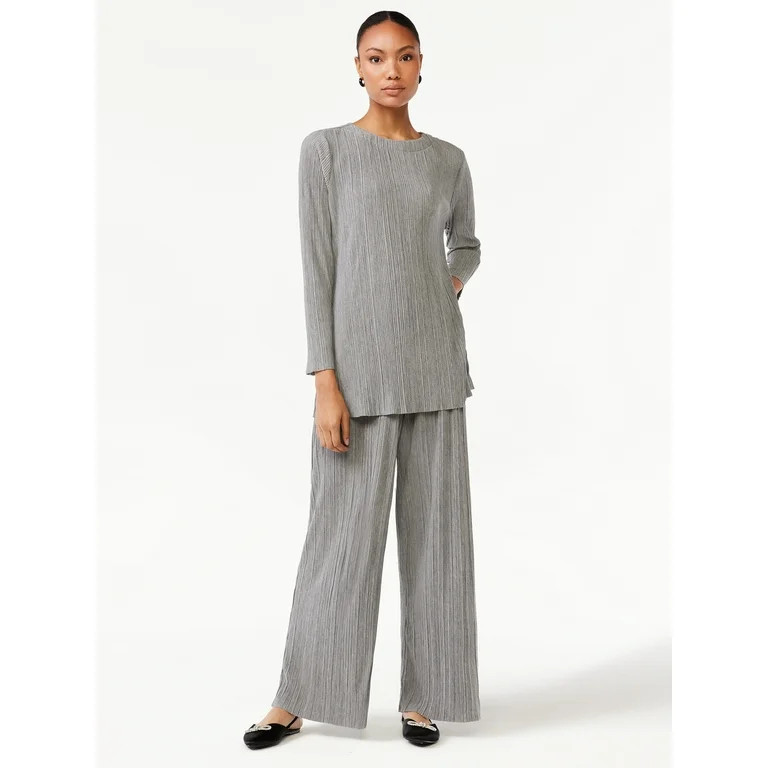 Scoop Women's Crinkle Wide Leg Pants | Walmart (US)