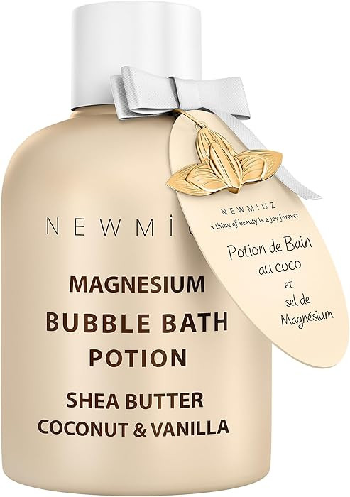 Magnesium Bubble Bath - Long Lasting Foaming Bubbles - Moisturizing - Shea Butter Coconut Vanilla... | Amazon (US)