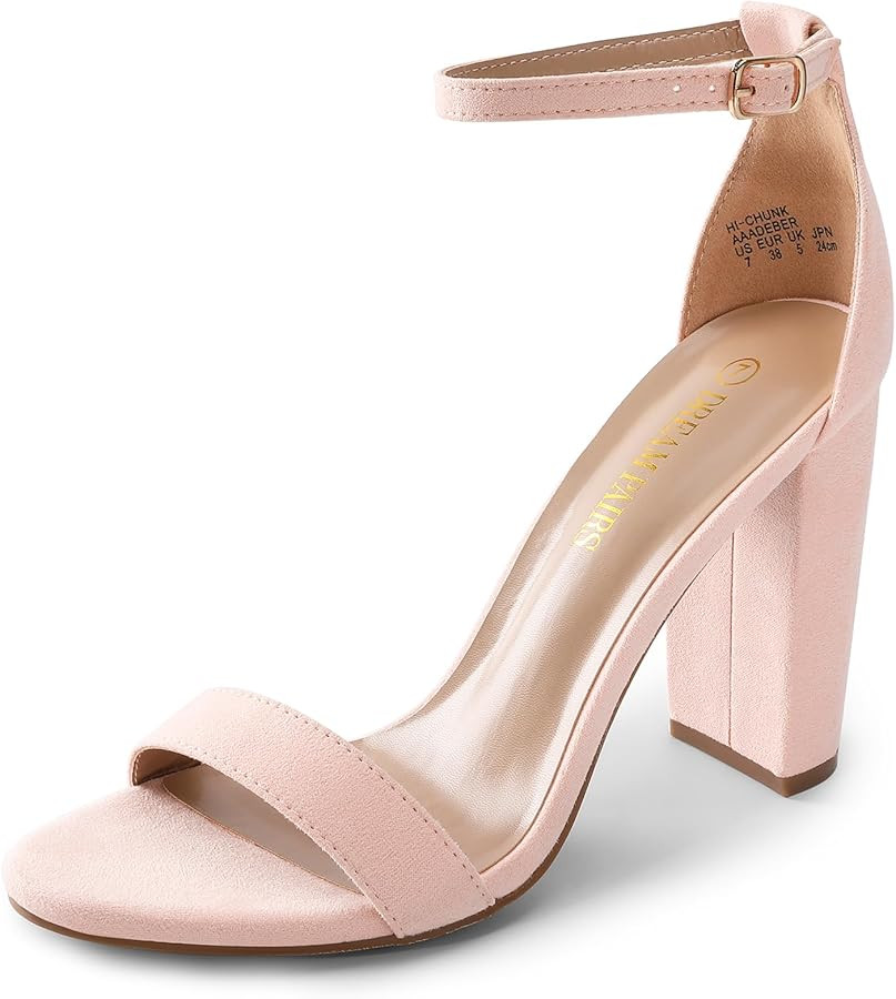 DREAM PAIRS Women's Hi-Chunk High Heel Pump Sandals | Amazon (US)