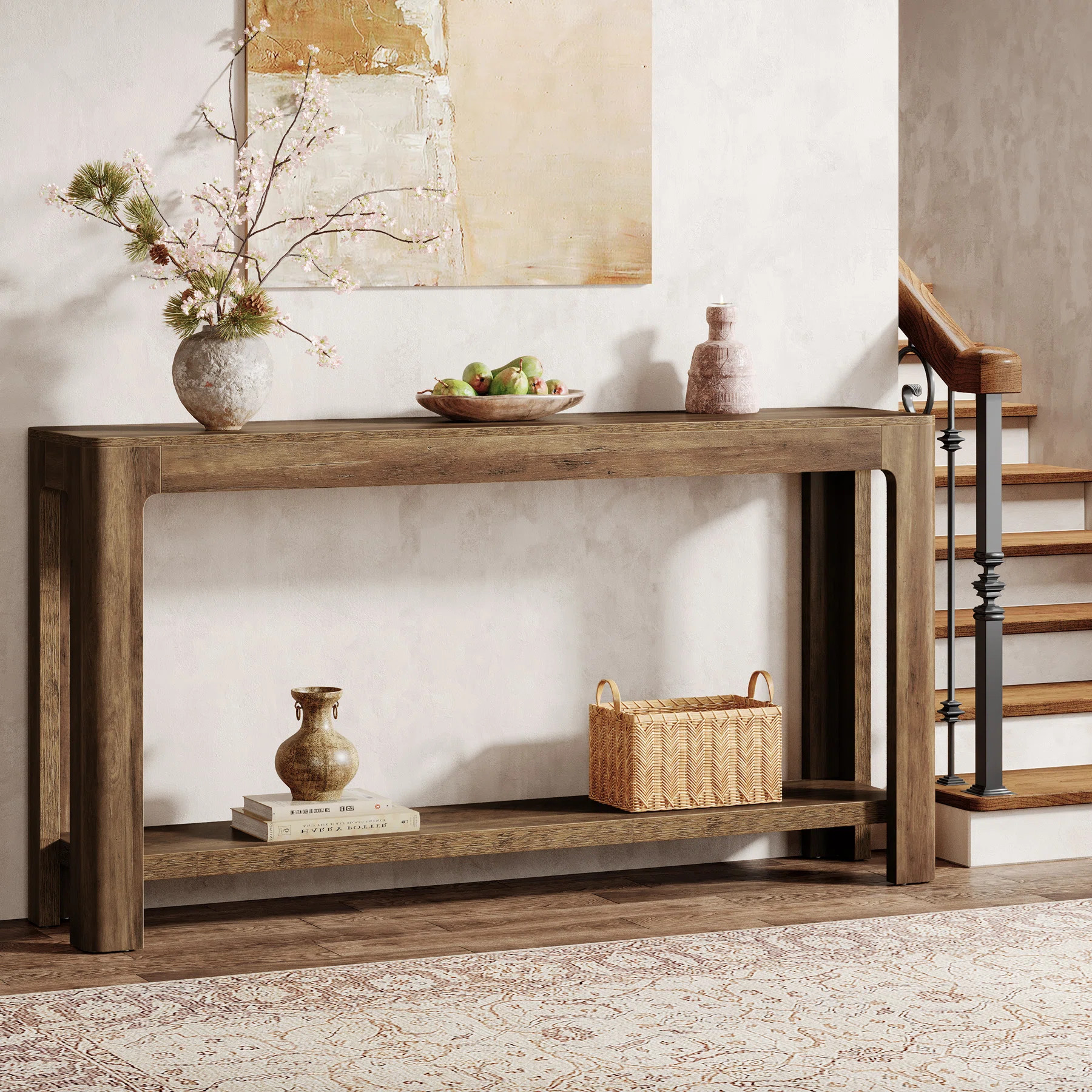 2-Tier Entryway Console Table, Narrow Long Sofa Table with Storage | Wayfair North America