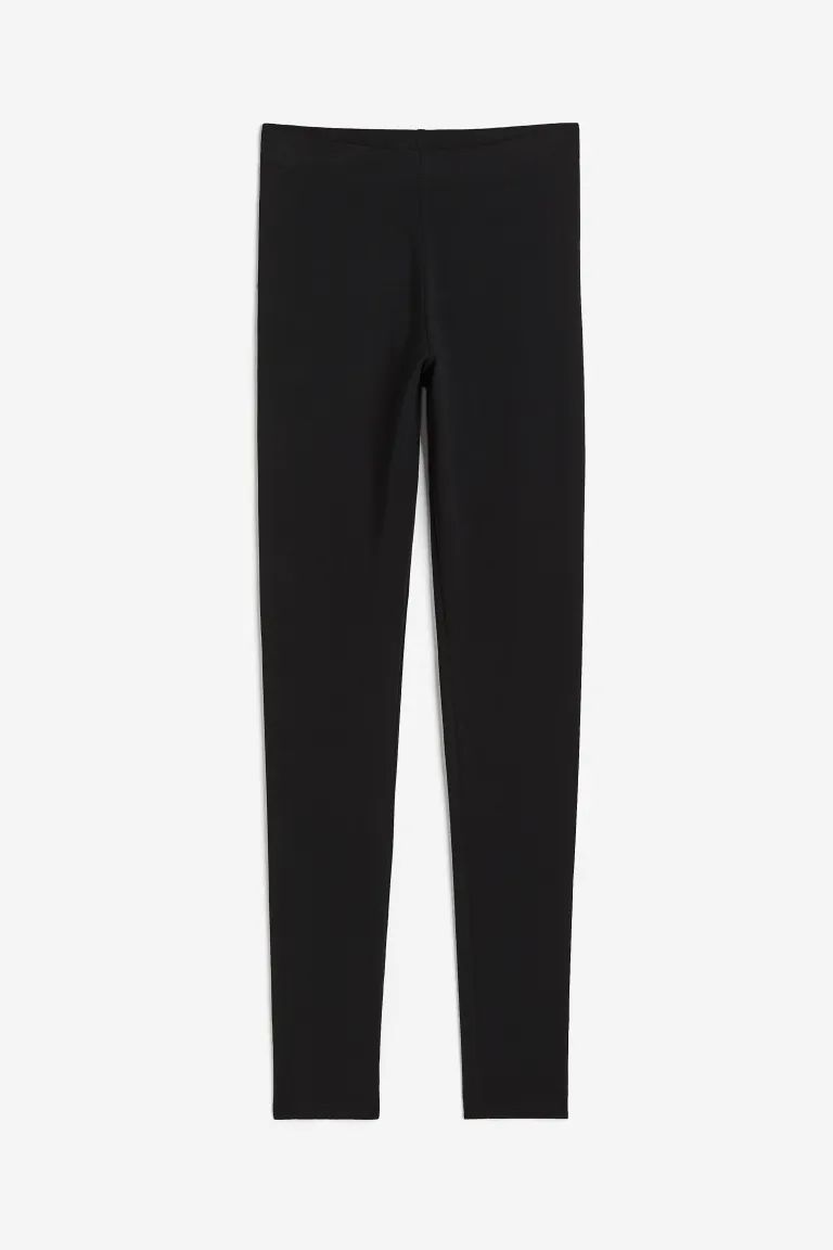 Cotton Jersey Leggings - Black - Ladies | H&M US | H&M (US + CA)