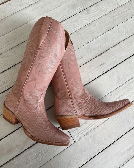 Meet our best-selling cowgirl boot in limited edition back-cut python. Tall, timeless, and here in Dusty Rose, a beautiful tonal stitching pattern adorns its 14” shaft, the top of which features a deep scallop for a comfortable, flattering fit. A fashion-forward snip toe anchors a vamp that showcases the delicate beauty of authentic, back-cut python. This limited edition offering will not last long.


#LTKU #LTKSeasonal #LTKshoecrush