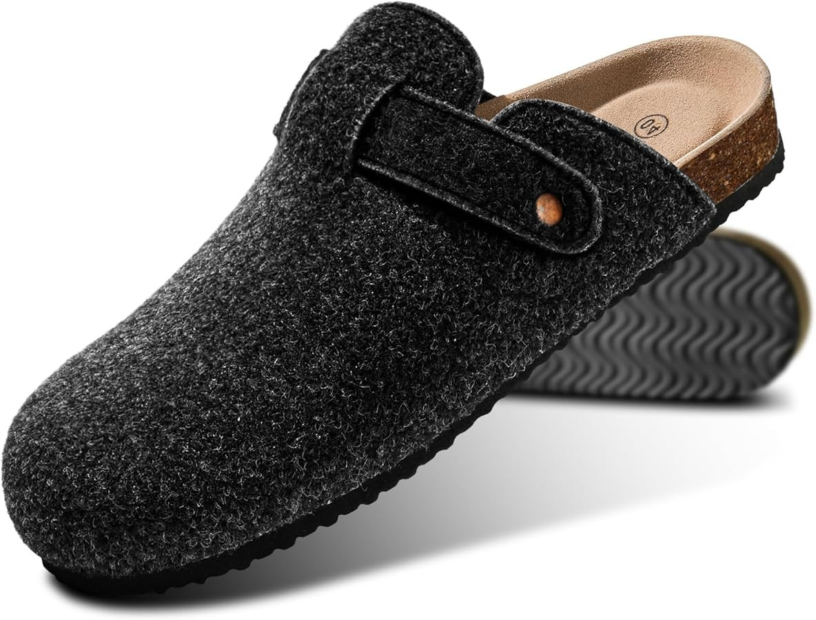 KEMISANT Women Clogs Mules Sandals Slippers Fleece Lined Upper Unisex,Memory Foam Cushioned Cork-... | Amazon (US)