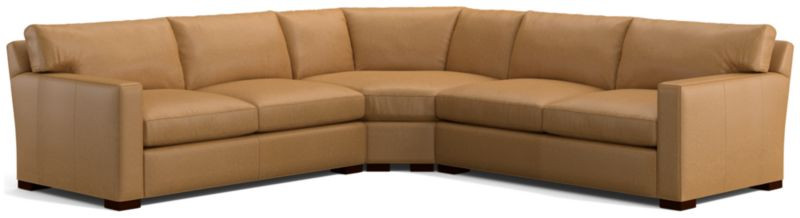 Axis 3-Piece L-Shaped Leather Wedge Sectional Sofa + Reviews | Crate & Barrel | Crate & Barrel