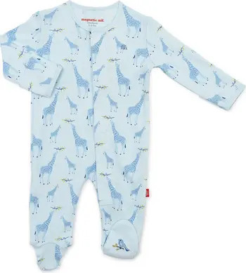 Jolie Giraffe Organic Cotton Magnetic Footie | Nordstrom