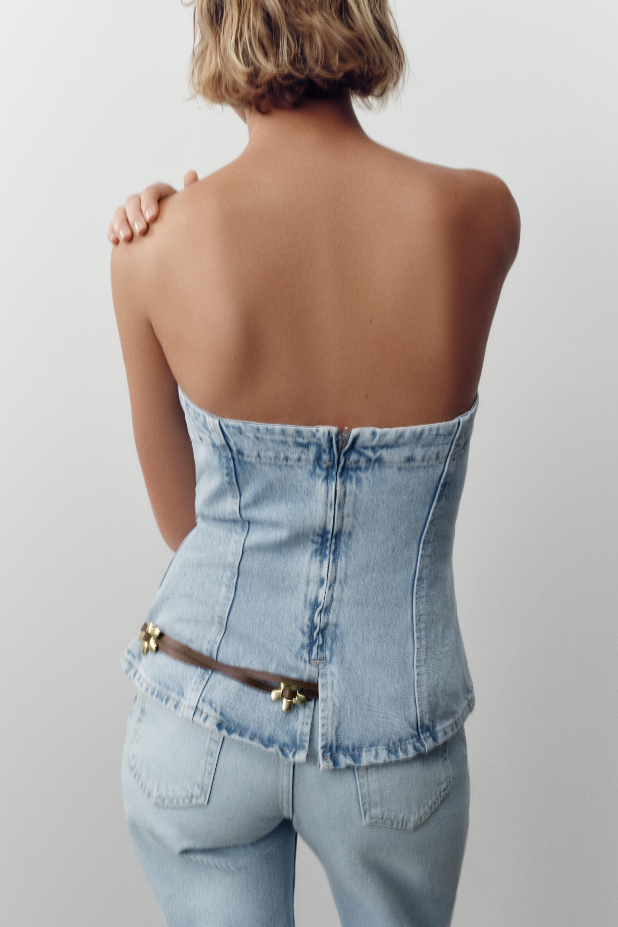 Z1975 DENIM TUBE TOP | Zara US