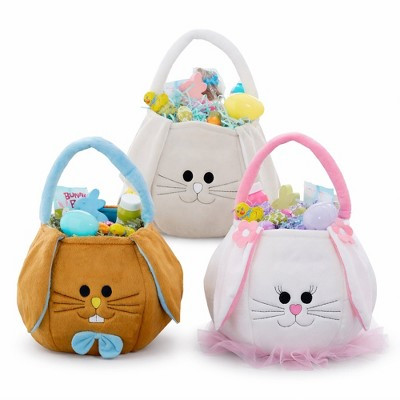 Personalization Mall Embroidered Easter Bunny Basket - Grey | Target