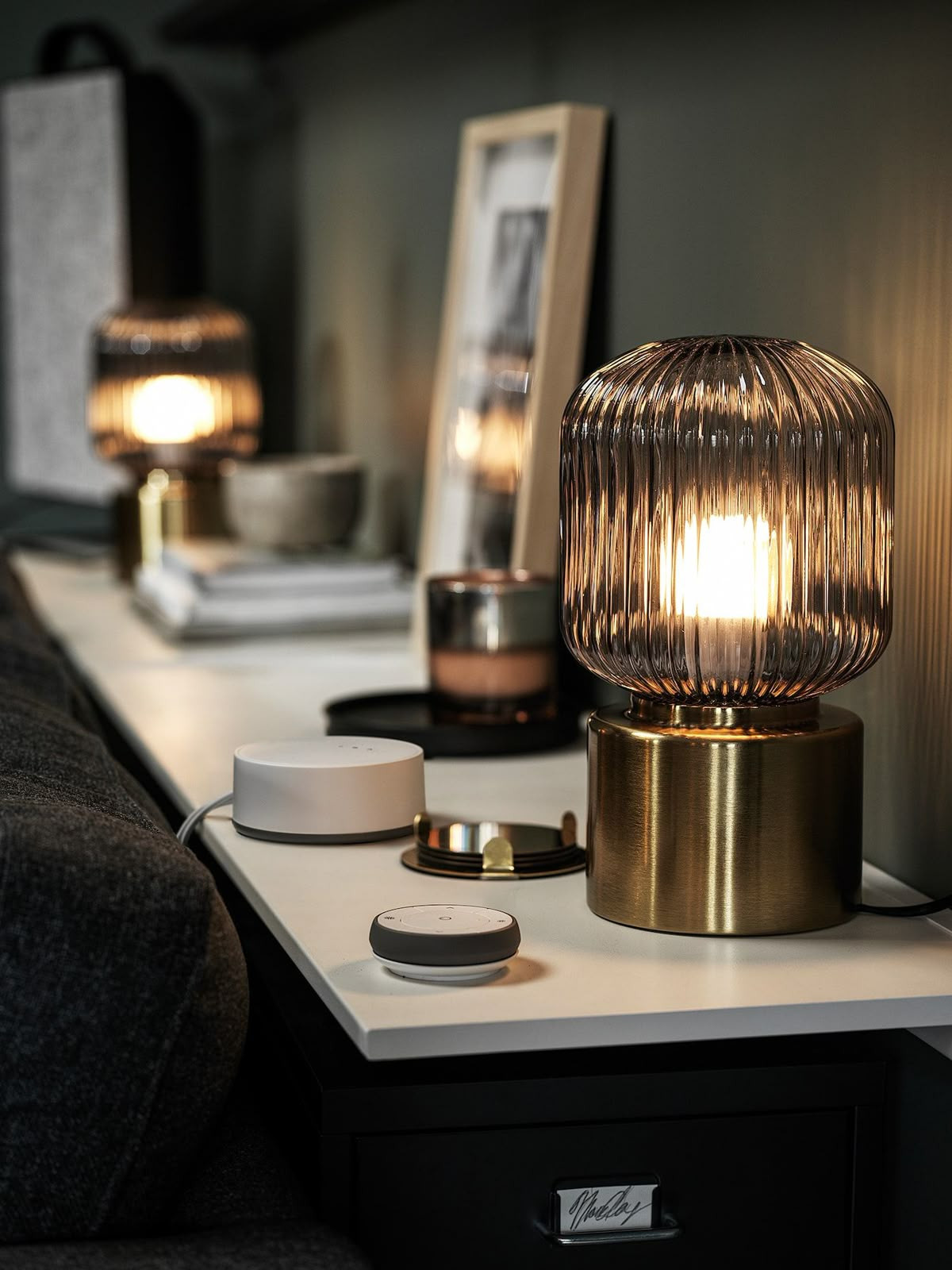 These jewel-inspired brass and glass lamps create soft ambient lighting and stunning shadows—an instant upgrade for cozy, modern home décor. 

 #LTKSeasonal #LTKHome