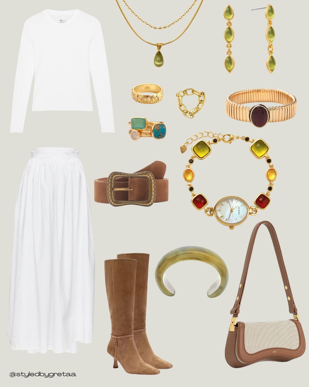Cute spring outfit with poplin skirt, suede accessories, and colorful jewelry from en route and Wolf & Badger 💗 

#LTKSpringSale #LTKSeasonal #LTKStyleTip