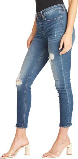 Jagger Distressed Raw Hem Skinny Jeans | Nordstrom