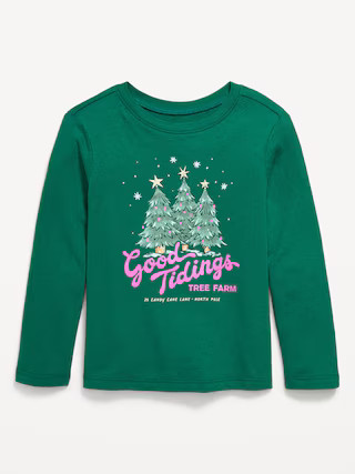 Long-Sleeve Holiday Graphic T-Shirt for Toddler Girls | Old Navy (US)