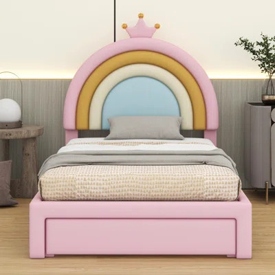 Upholstered Rainbow Princess Bed With Storage Drawer | Wayfair North America