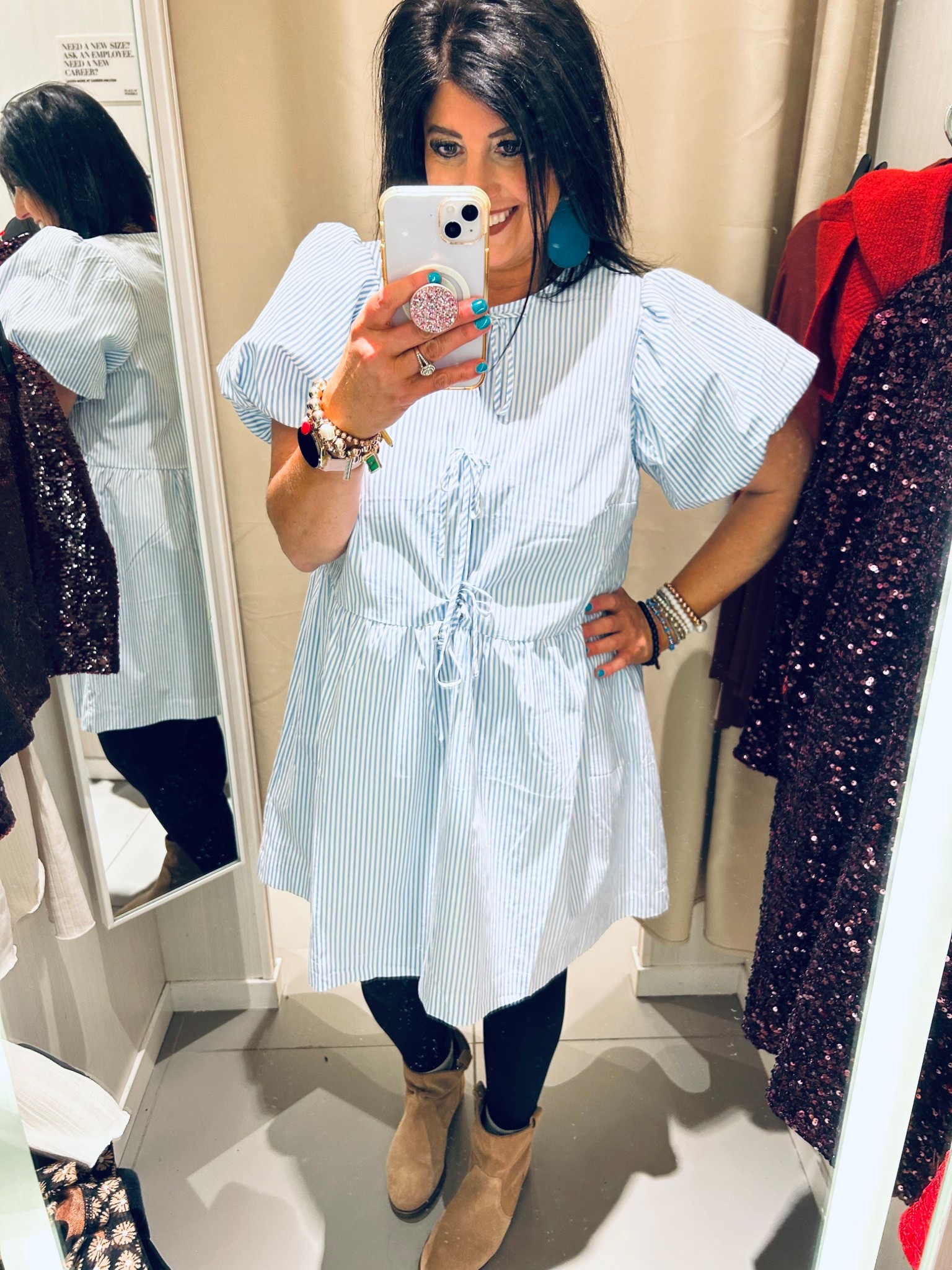 Puff sleeve striped dress. Wearing size xl pictured…runs big. Bought a size large for reference. So cute!!

#LTKSaleAlert #LTKMidsize #LTKSeasonal