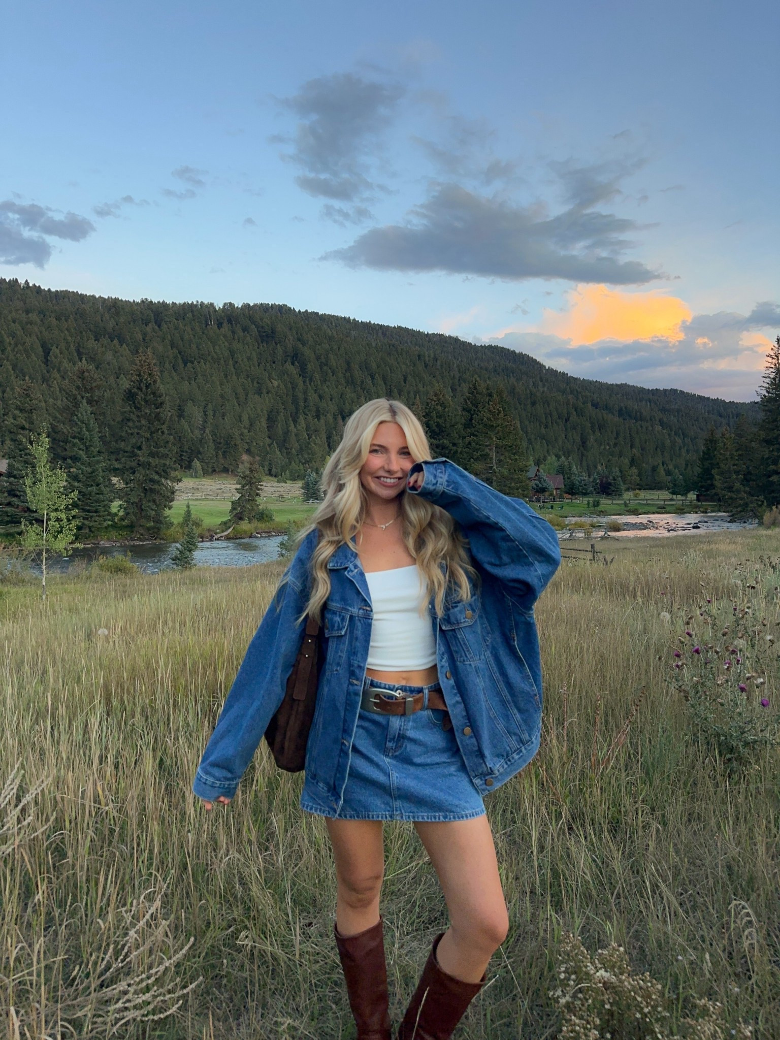 Fall western denim outfit inspo 