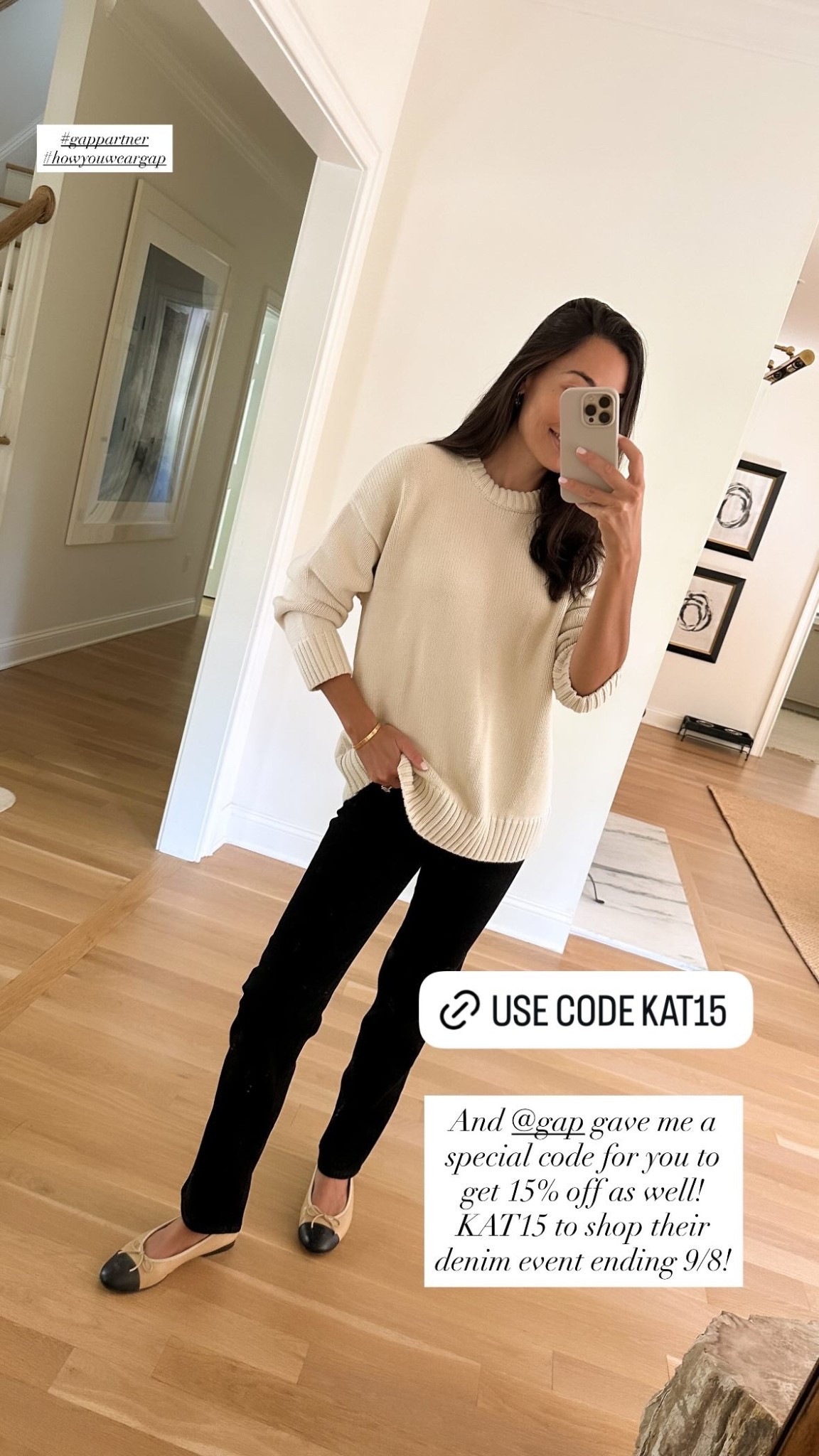 Use code KAT15 for an extra 15% off during the Gap denim event! Fall fashion, jeans, sweater. 

#LTKFindsUnder50 #LTKSaleAlert #LTKFindsUnder100
