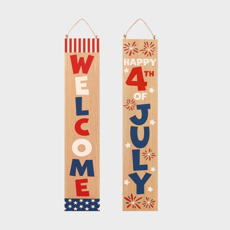 Reversible Front Porch Americana Sign Welcome/Happy 4th of July - Sun Squad™ | Target