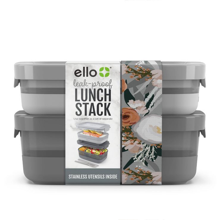 Ello 2pk Plastic Lunch Stack Food Storage Container | Target