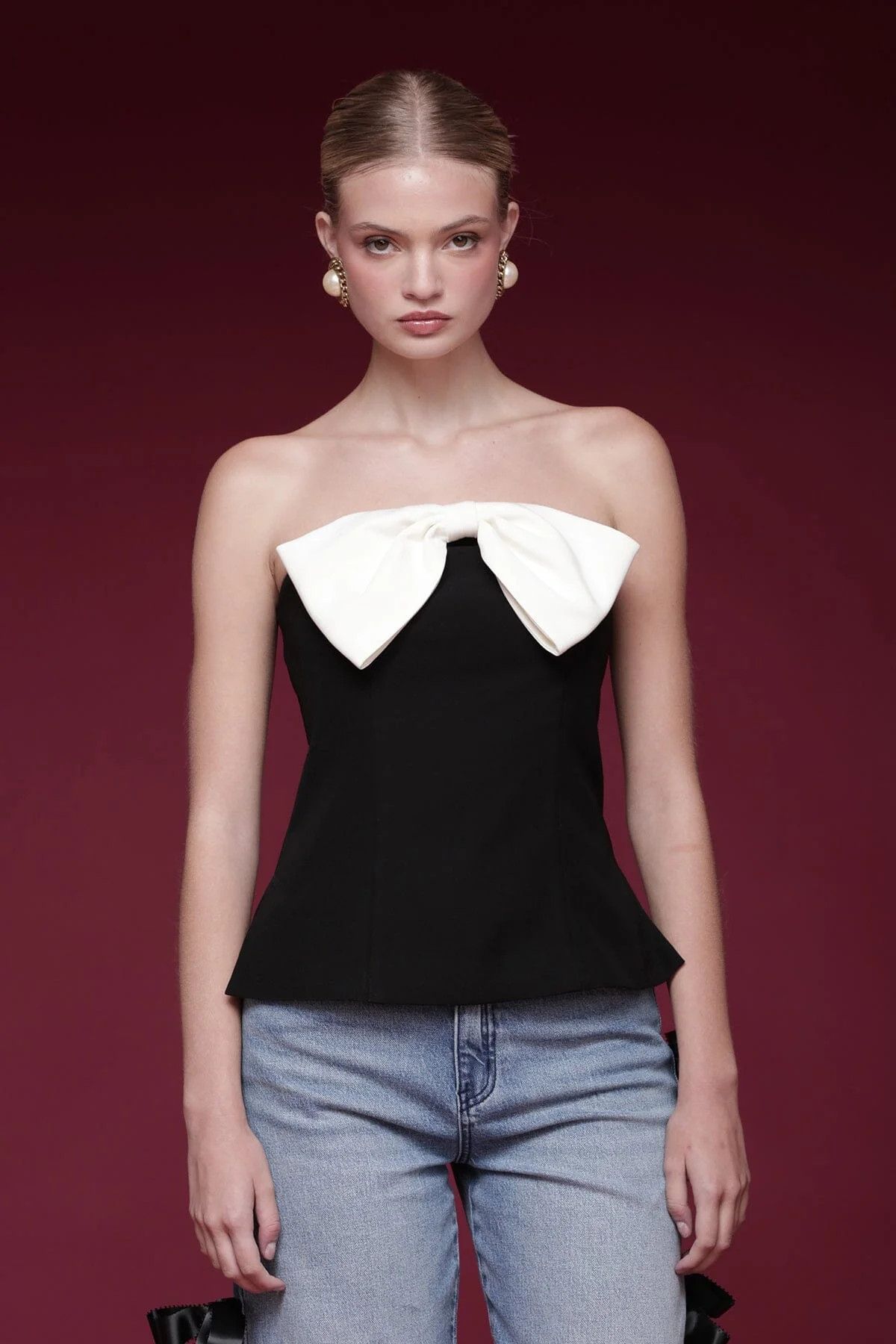 Bow Embellished Tube Top | Avec Les Filles