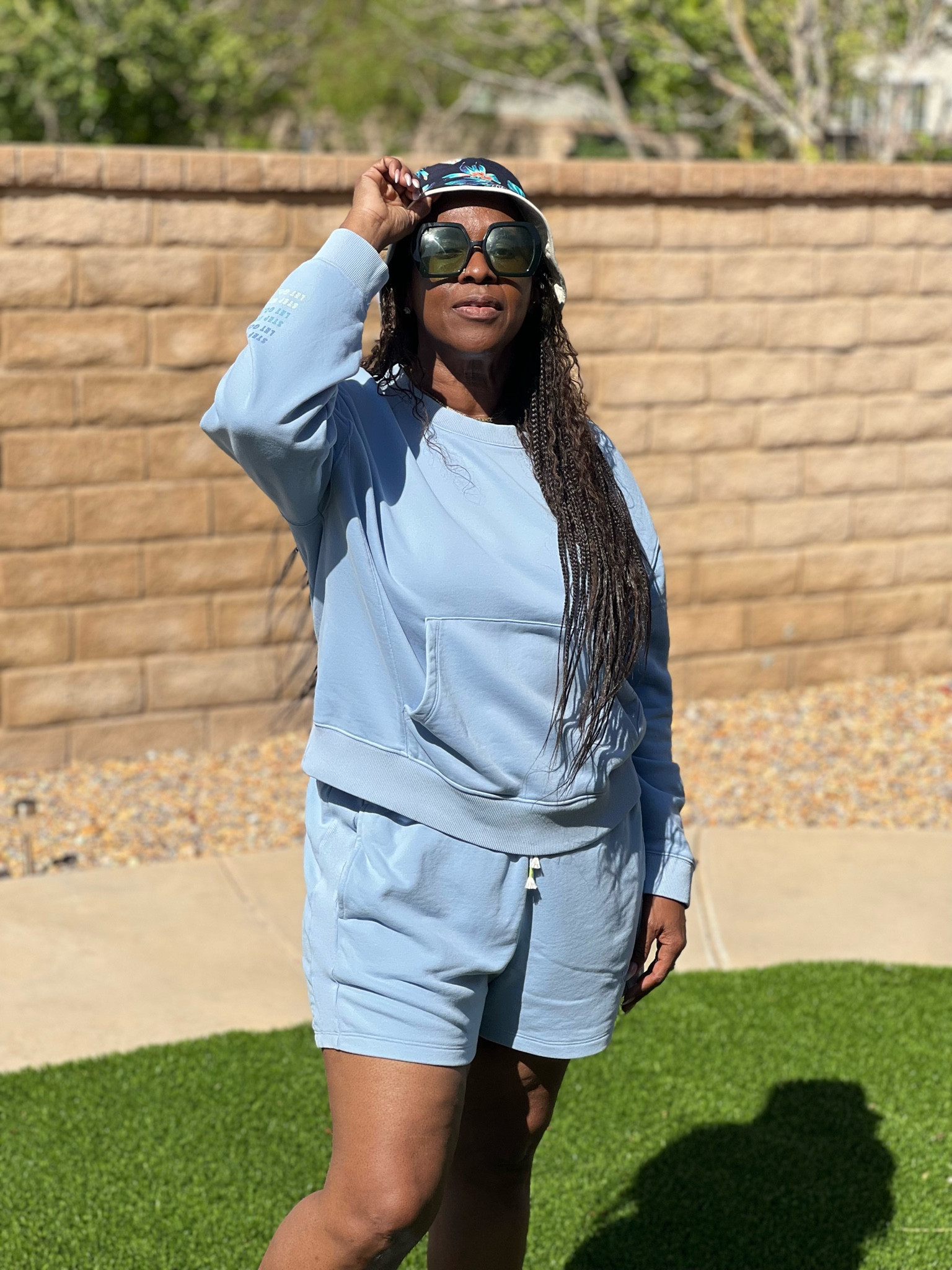 •| COMFY, CUTE AND STYLISH & READY FOR SUMMER |• #ad Happily wearing @Pelotonapparel  

🫶🏾Sunwashed Crewneck
🫶🏾Sunwashed Sweat Short 
🫶🏾Reversible Bucket Hat

Designed for style, the crewneck and shorts are lightweight, soft and pocketed... giving that relaxed feel!  Perfect for weekend daze, lounging or just anyday you're looking to exude cute and comfy.

The bucket hat is bringing that versatility!  It's one size fits all and the floral design is beautiful.  The other side is cream colored. (to be shared in another post).
.
.
#activewear
#PelotonApparel
#onepeloton
#wearpeloton

#LTKcurves #LTKstyletip #LTKFind