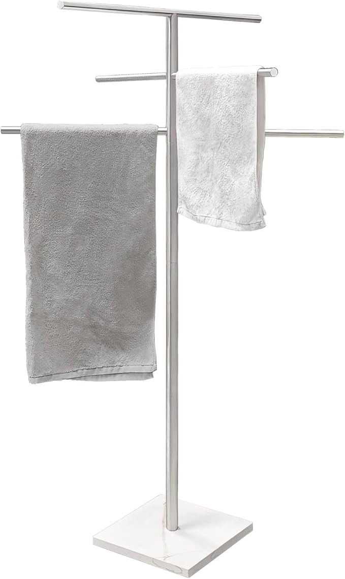 Marble Base Free Standing Outdoor Towel Rack for Swimming Pool, Hot Tub Or Spa, 304 Stainless Ste... | Amazon (US)