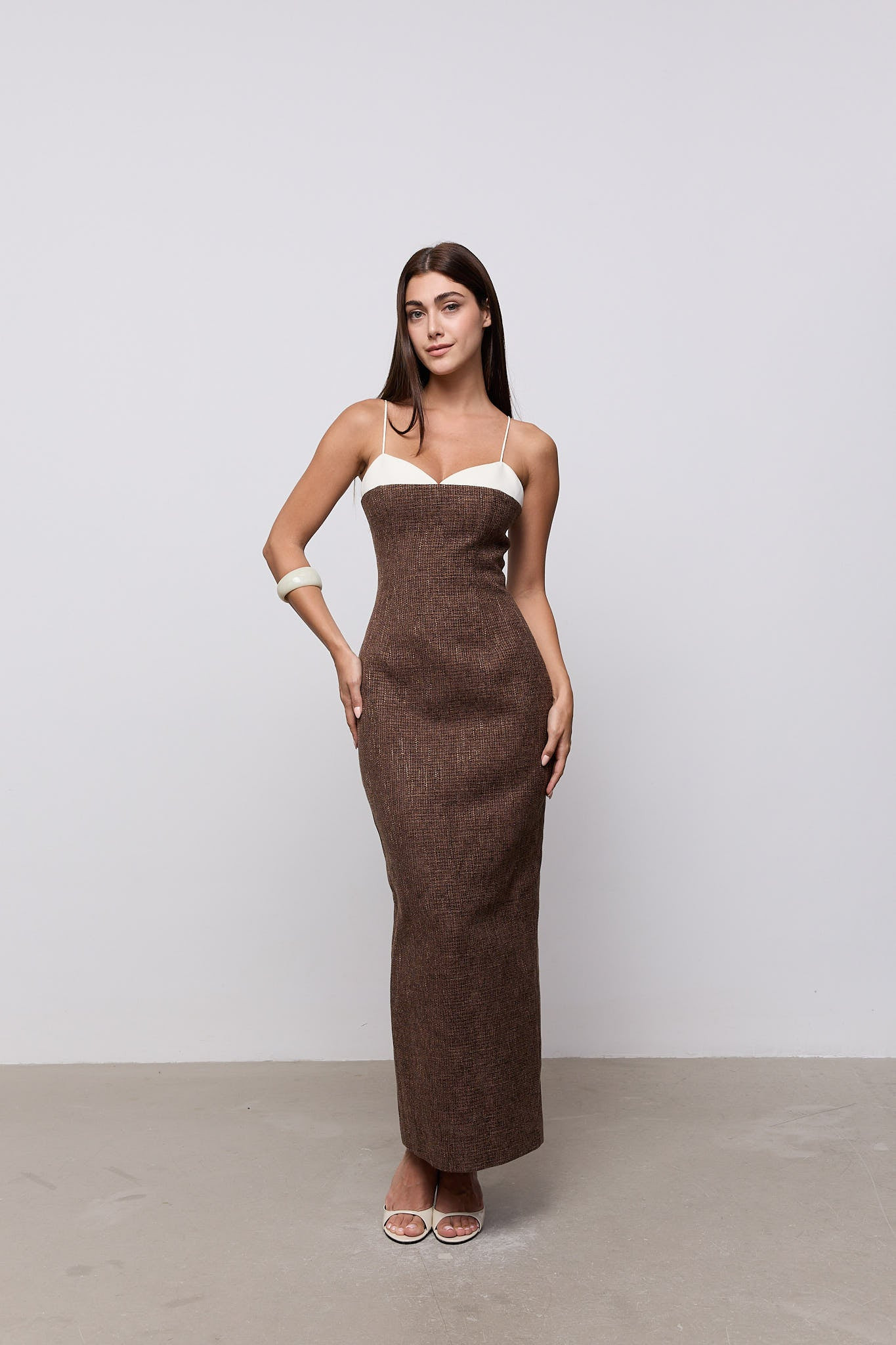 Tweed Contrast Detail Midi Dress | Odd Muse