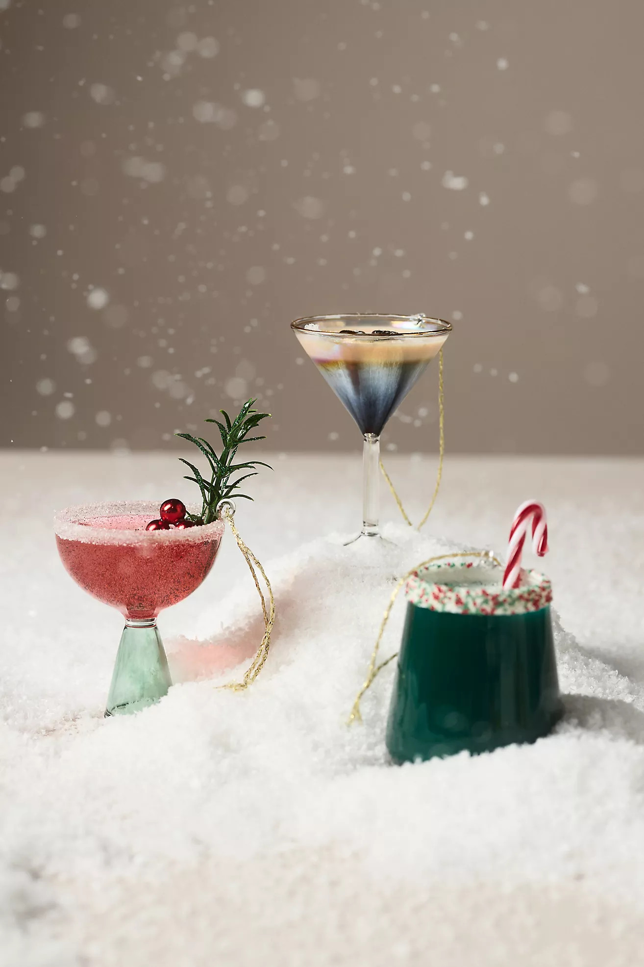 Glass Cocktail Ornaments, Set of 3 | Anthropologie (US)
