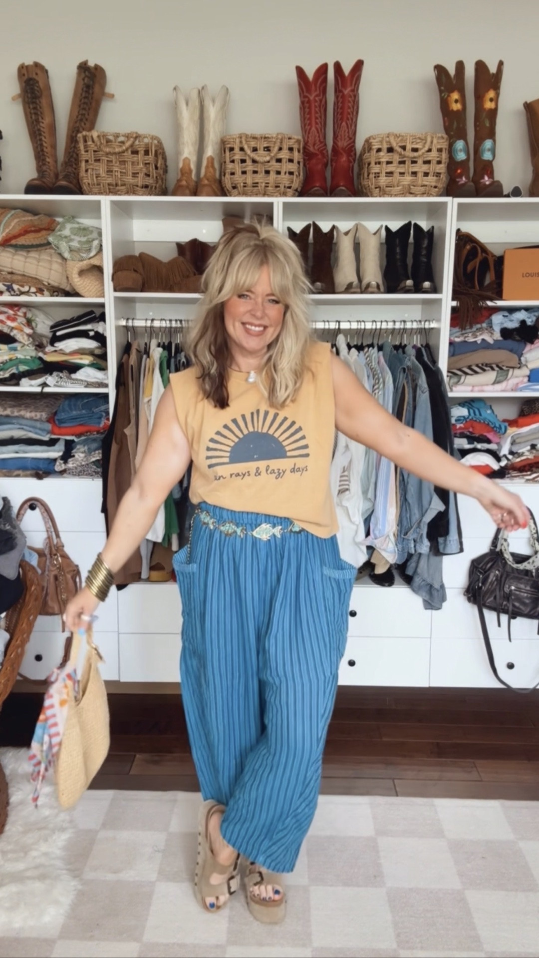 Cutest top and love this 🐠belt! Both from @Three Bird Nest save if it’s not on sale with code MANDIE20MAULDIN 
Tee S/M
Belt one size 
Pants medium 
Sandals true to size

#LTKootd #LTKgrwm #LTKOver40