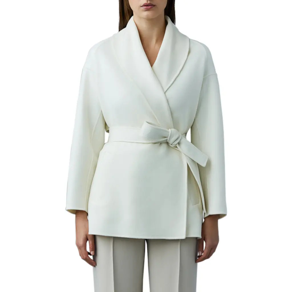 Mackage Tyra Wool Coat in Cream at Nordstrom, Size Medium | Nordstrom
