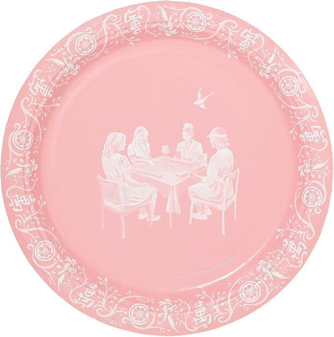 Set of 8 Disposable Paper Jasperware Inspired Mahjong Salad and Dessert Plate - Perfect for parti... | Amazon (US)
