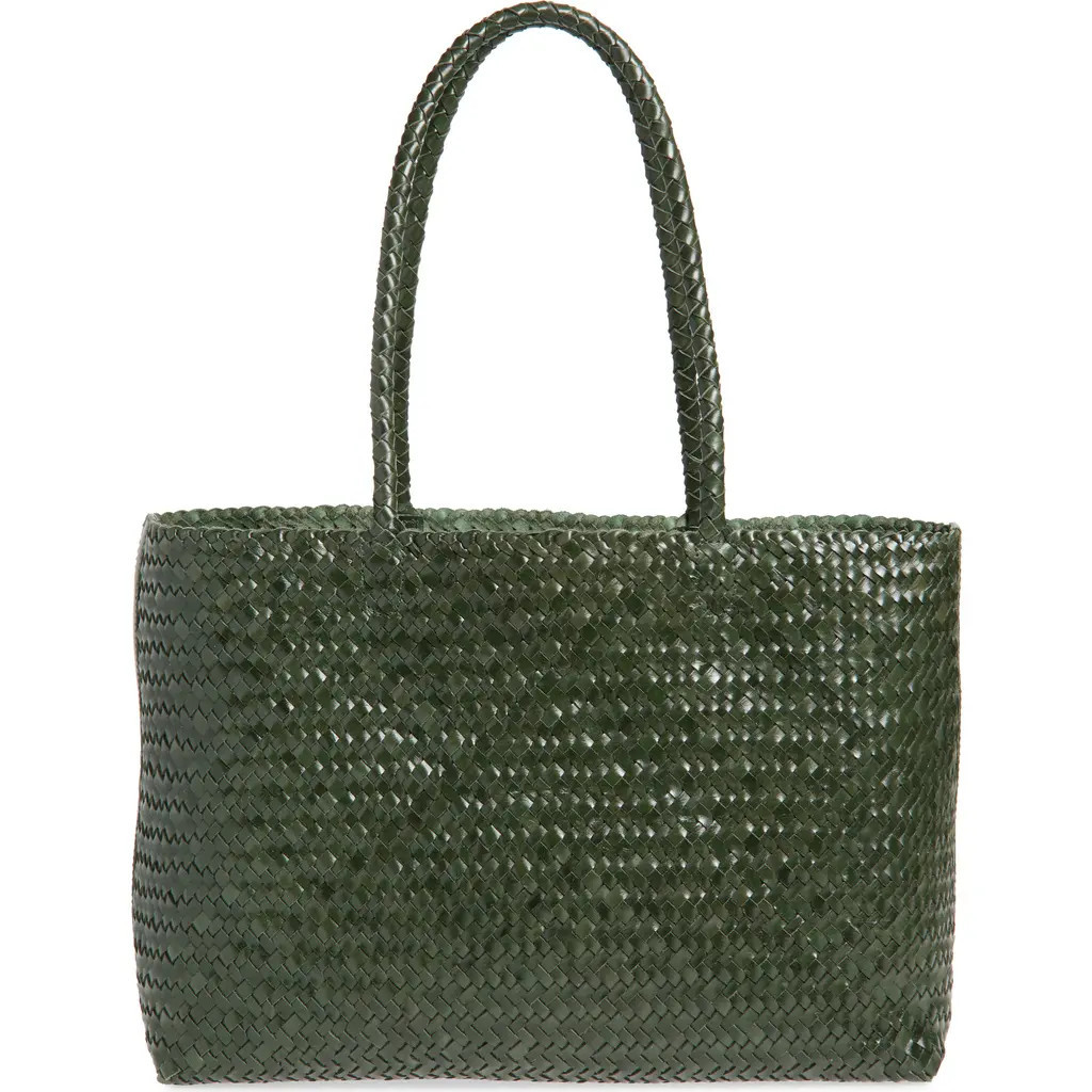 Madewell Handwoven Leather Tote in Summit Green at Nordstrom | Nordstrom