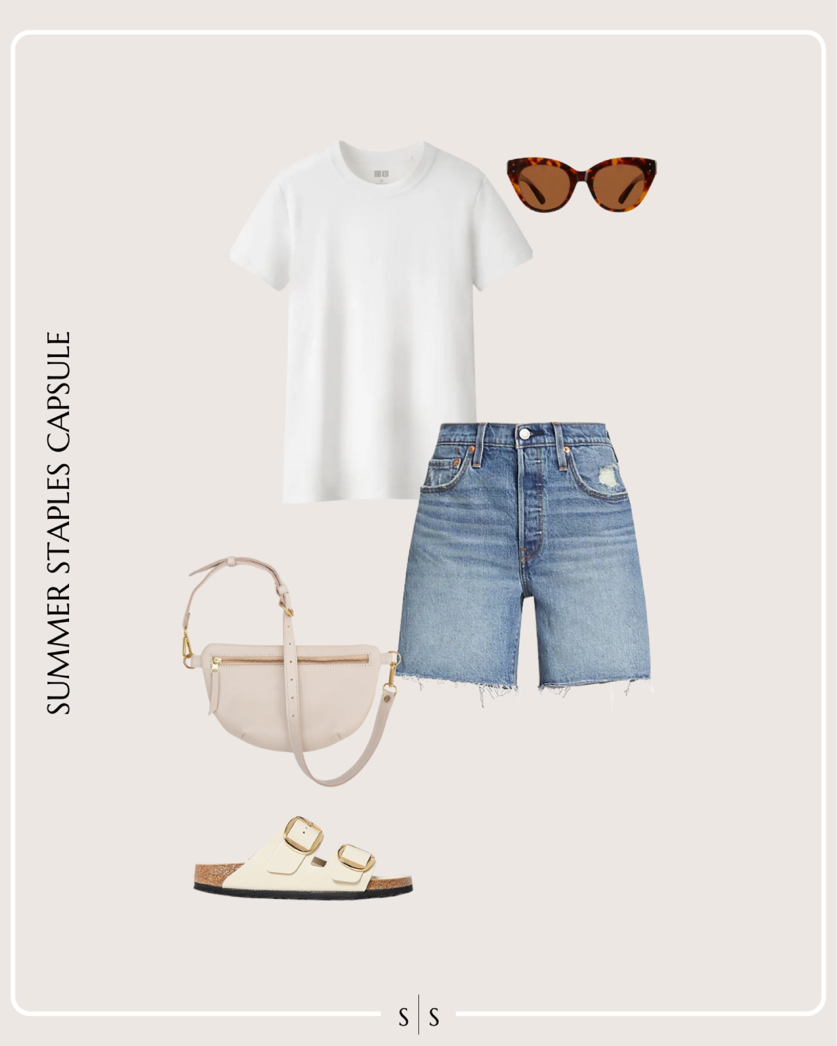Summer Staples Capsule Wardrobe outfit idea | white tee, denim shorts, sling bag, slide sandals, sunglassess

See the entire Summer Staples Capsule Wardrobe on thesarahstories.com ✨ 


#LTKStyleTip